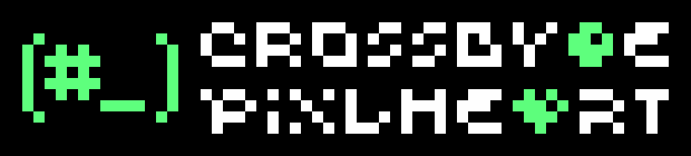 The male character is now CrossByte (pronounced "cross byte"), and the female character is now PixlHeart (pronounced "pixel heart")!